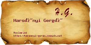 Harsányi Gergő névjegykártya